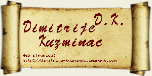 Dimitrije Kuzminac vizit kartica